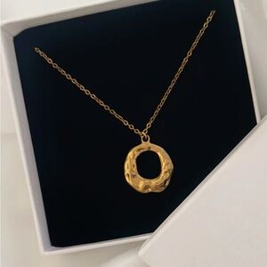 18K Gold Plated Circle Pendant Necklace